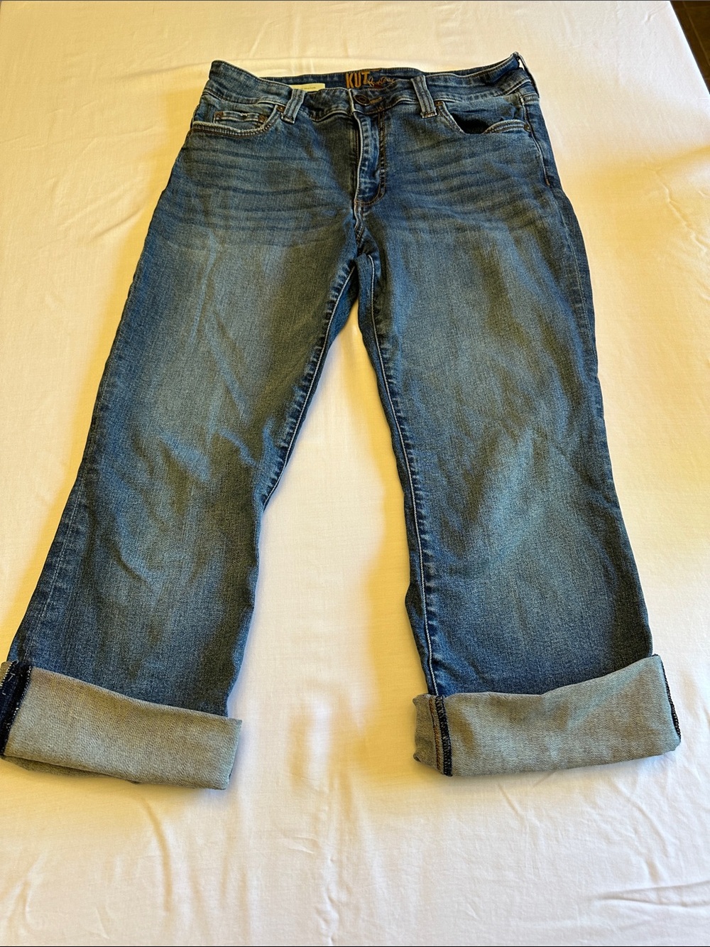 Kut From The Kloth Nikki Dark Blue  Women’s Jeans Mid Rise Ankle Flare